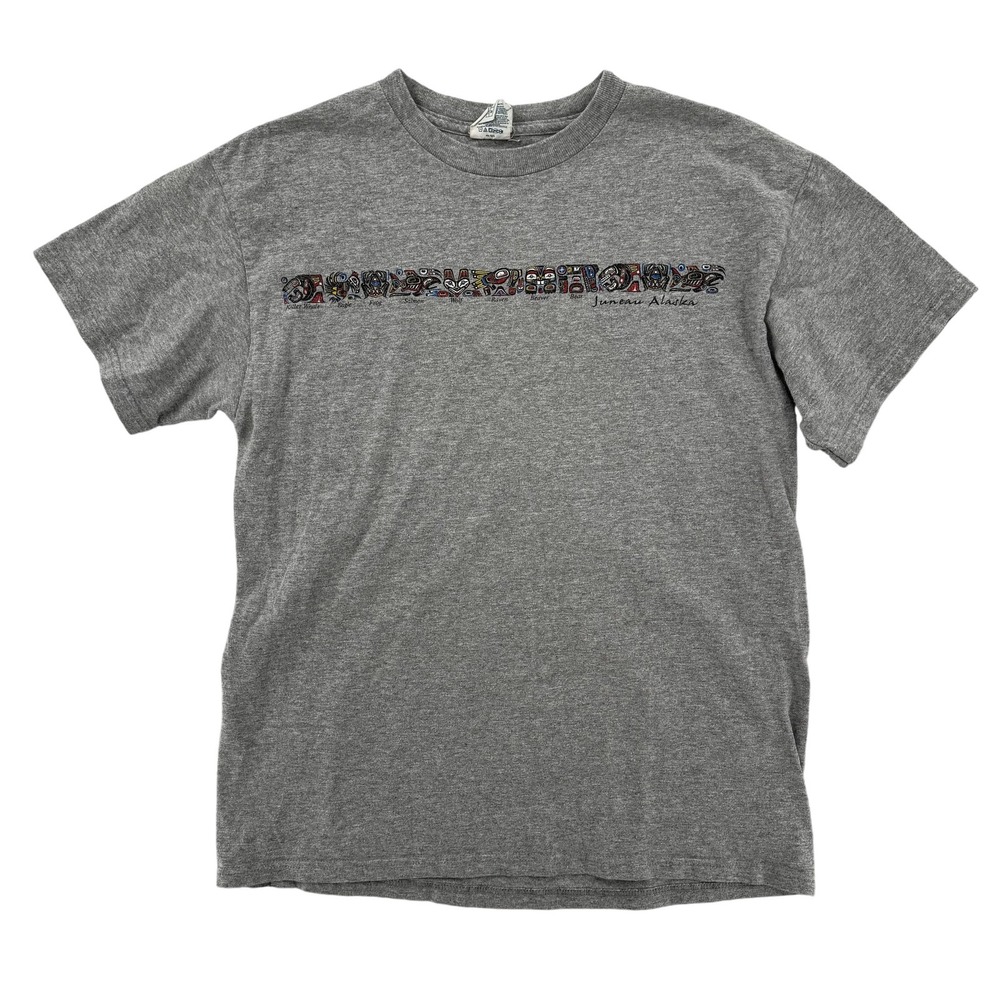 VTG Juneau Alaska‎ Shirt Mens Medium Delta Pro Weight Raven Beaver Bear Tee